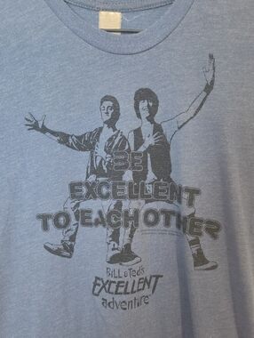 Bill & Ted 'Be Excellent To Each Other' Light Blue Graphic Tee